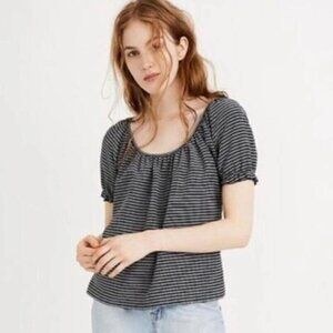 Madewell Texture And Thread Peasant Top - Size Medium
